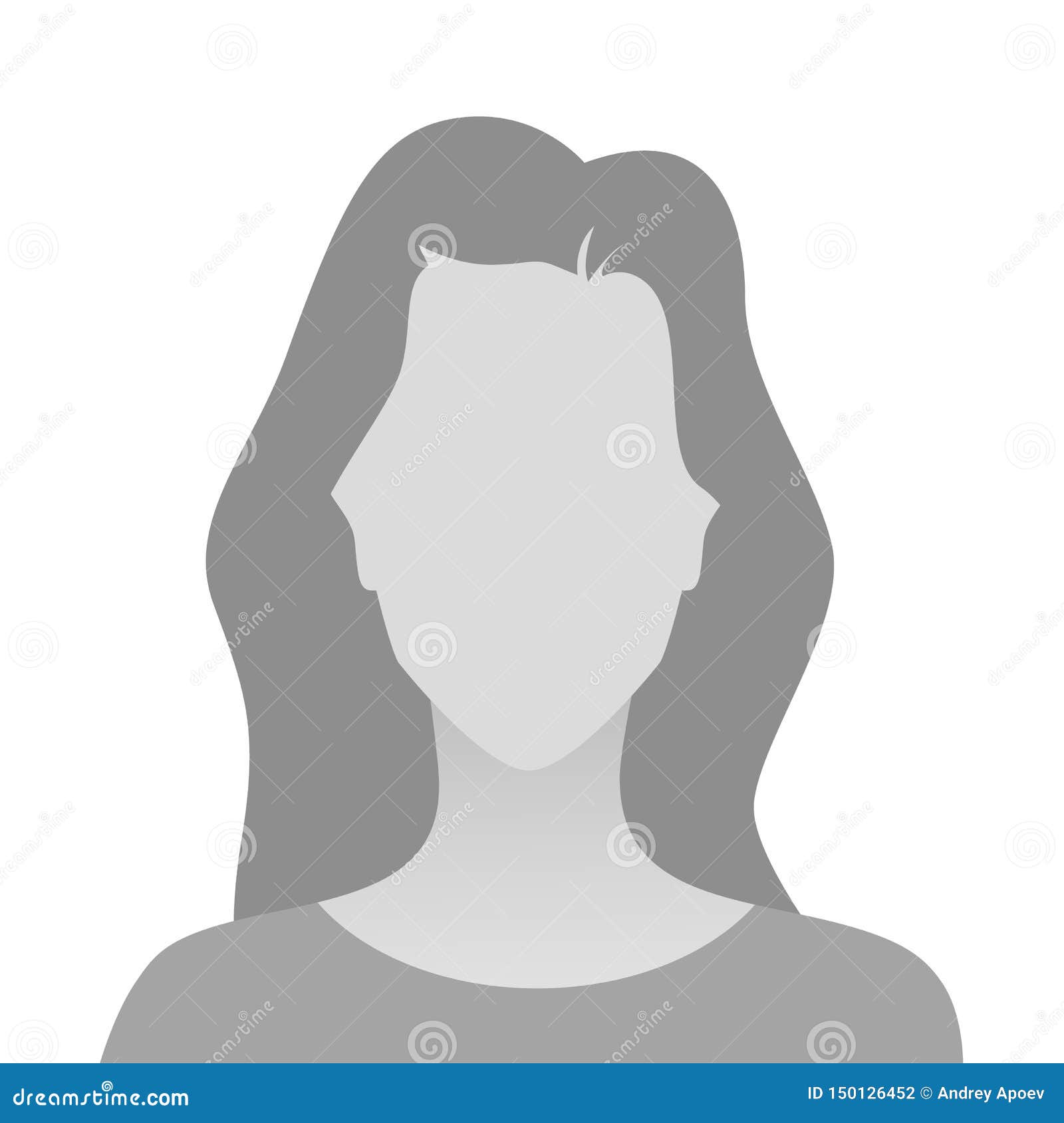 personengraue-foto-platzhalter-graue-fotoplatziererin-im-t-shirt-auf-weißem-hintergrund-150126452